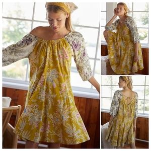 Anthropologie Daily Practice | Floral Boho Print Mollie Tunic Dress XS